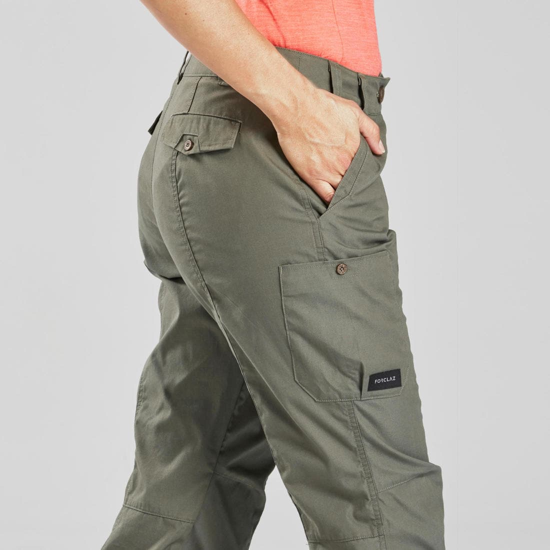 Pantalon de trek voyage - TRAVEL 100 gris femme