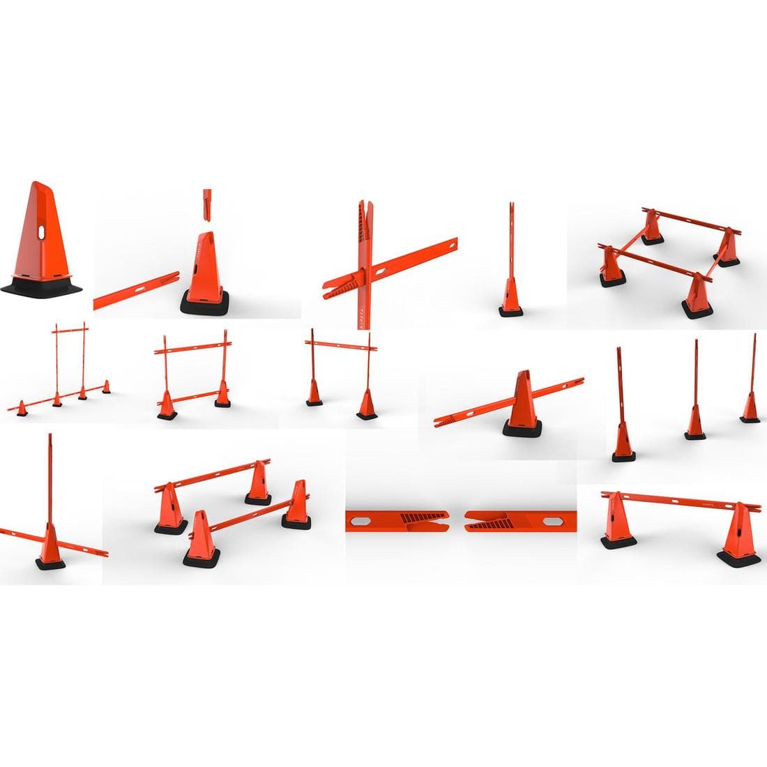 Lot de 2 jalons d'entraînement de football 90cm Modular orange