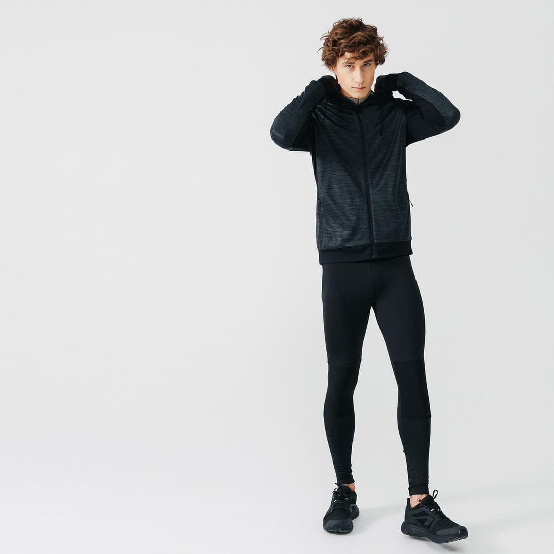 SWEAT ZIPPÉ A CAPUCHE DE RUNNING HOMME KALENJI WARM +