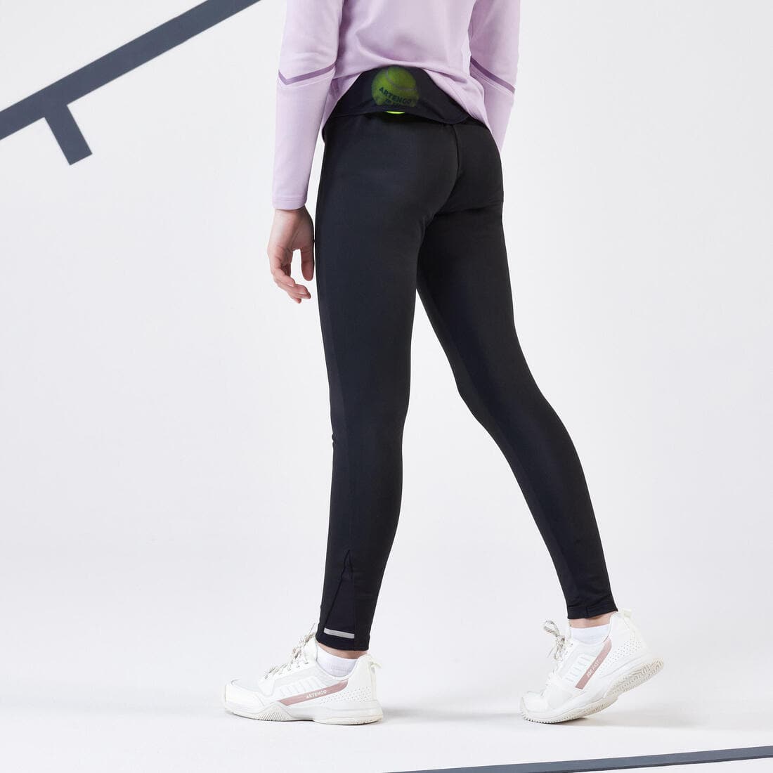 Legging de tennis fille - leg500 noir