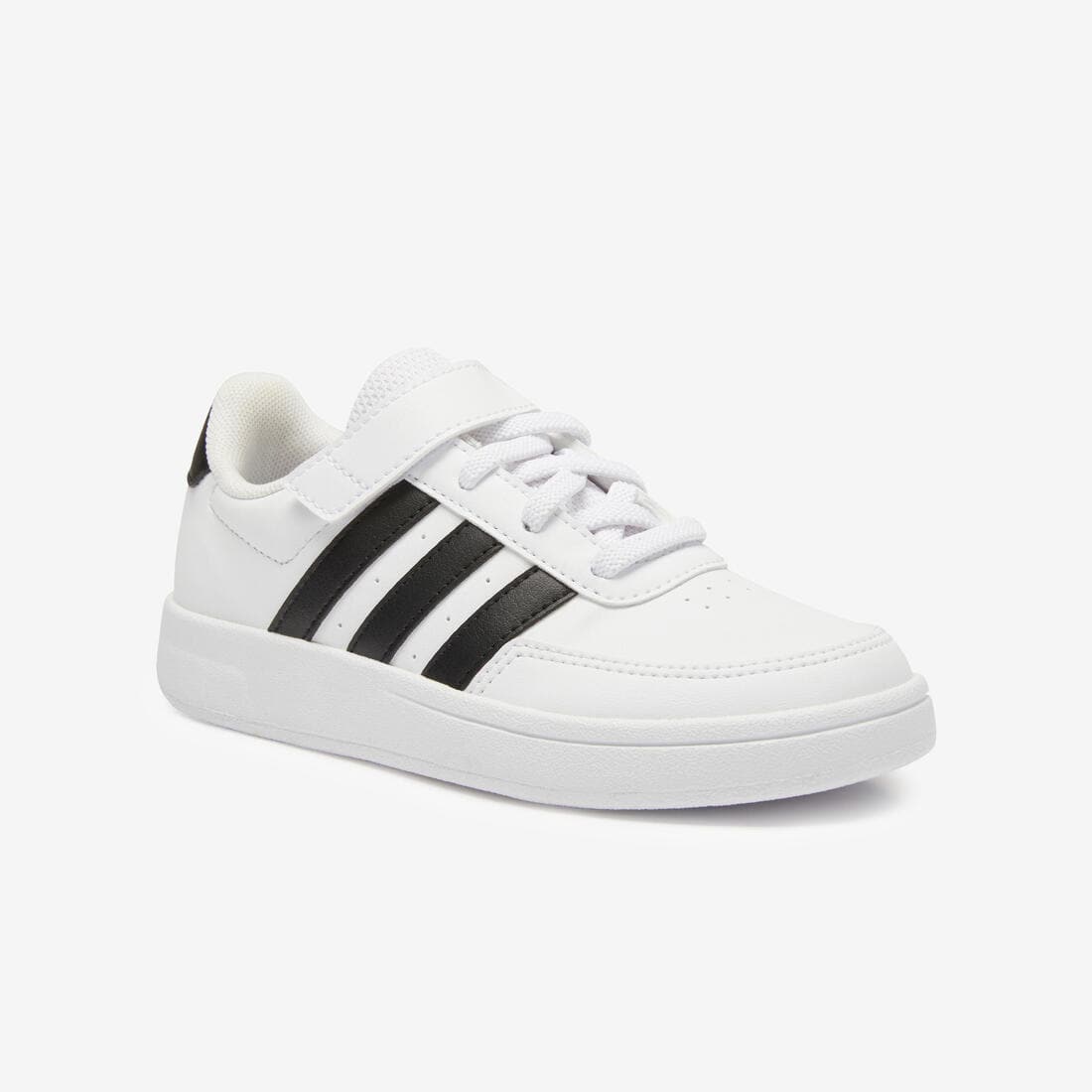 Baskets à scratch enfant - ADIDAS BREAKNET blanc/noir