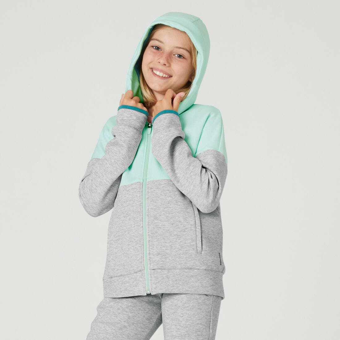 Sweat zippé à capuche enfant coton respirant - 900