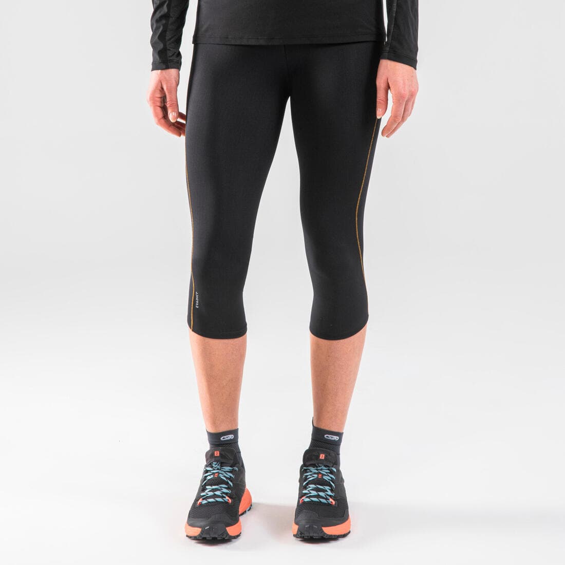 LEGGING DE TRAIL RUNNING 3/4 FEMME EMBOSS NOIR BRONZE