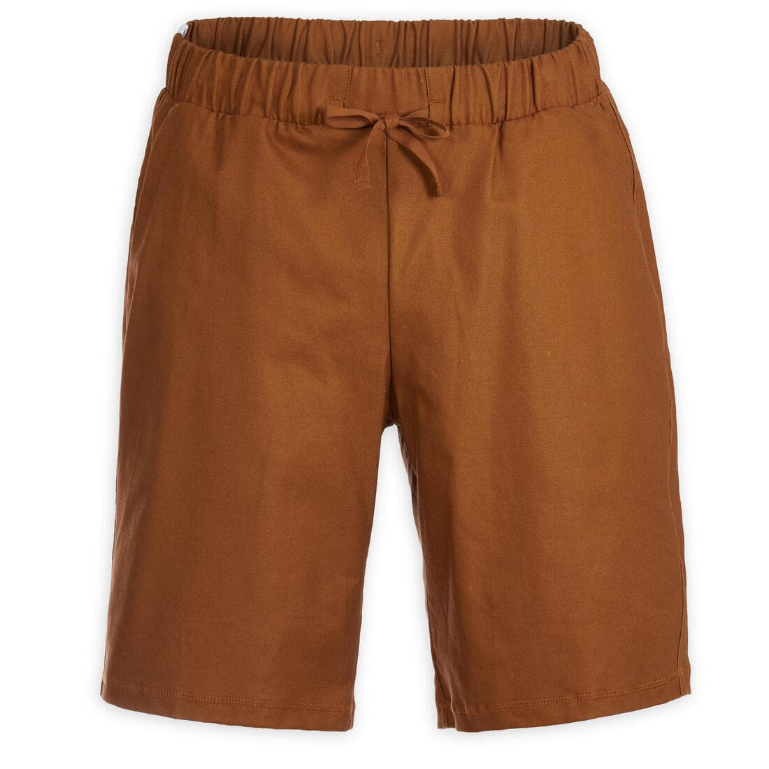 SHORT YOGA HOMME TOILE LIN ET COTON MARRON