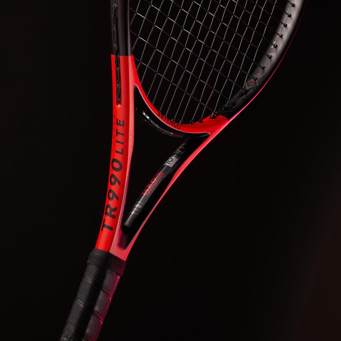 Raquette de tennis adulte - ARTENGO TR990 POWER LITE Rouge Noir 270g