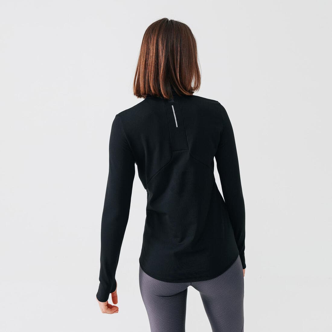 T-shirt manches longues chaud running femme - Zip warm