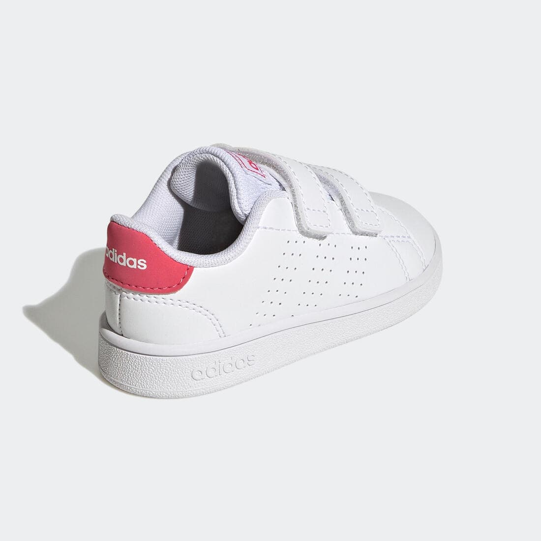 Baskets à scratch bébé - ADIDAS ADVANTAGE blanc/rose