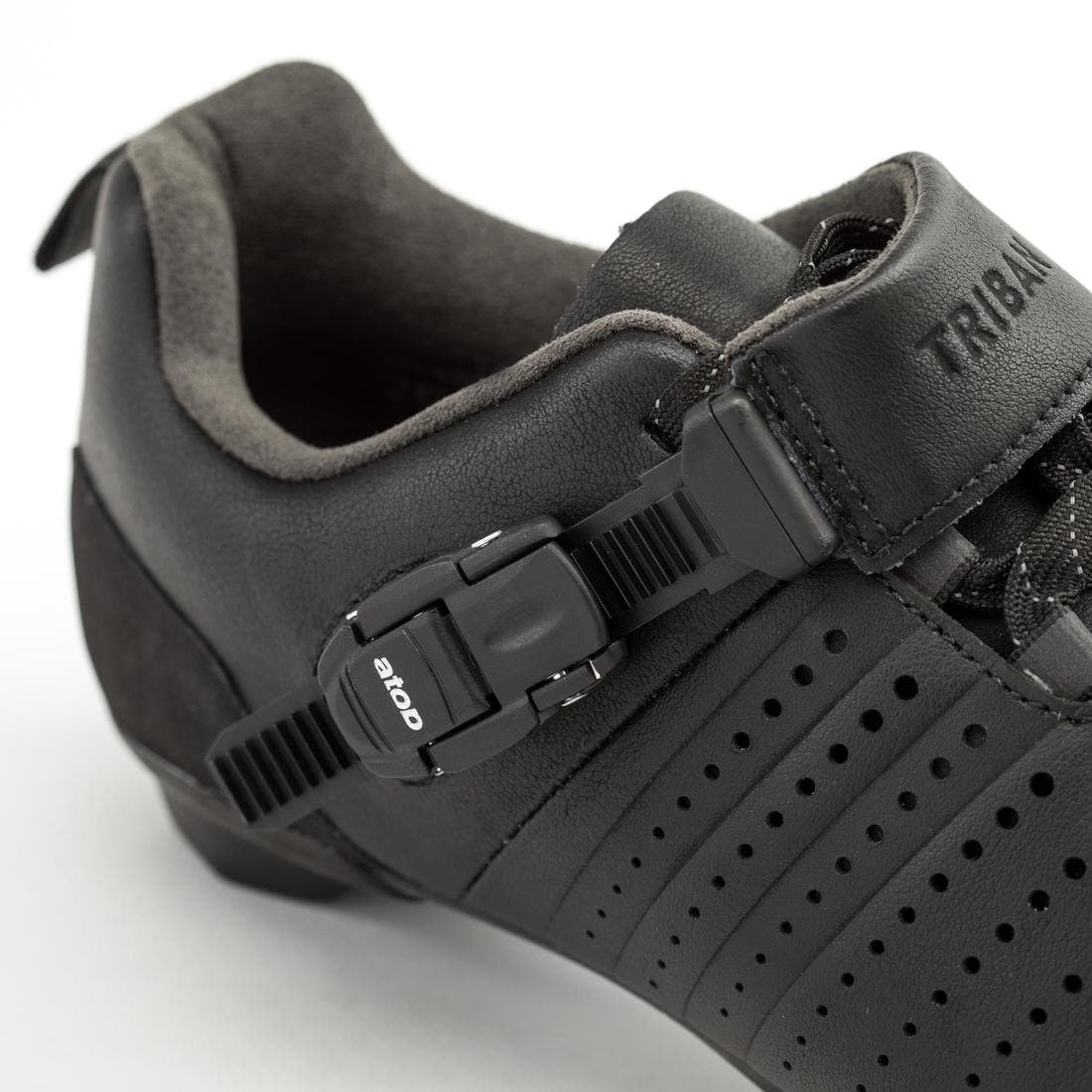 CHAUSSURES VELO GRAVEL ET ROUTE CUIR A LACETS SPD GRVL 520 NOIRE