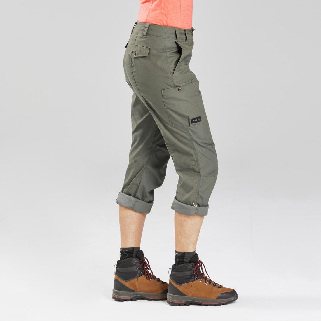 Pantalon de trek voyage - TRAVEL 100 gris femme