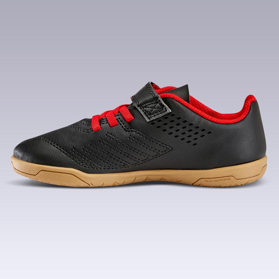 Chaussures de Futsal 100 enfant noir rouge