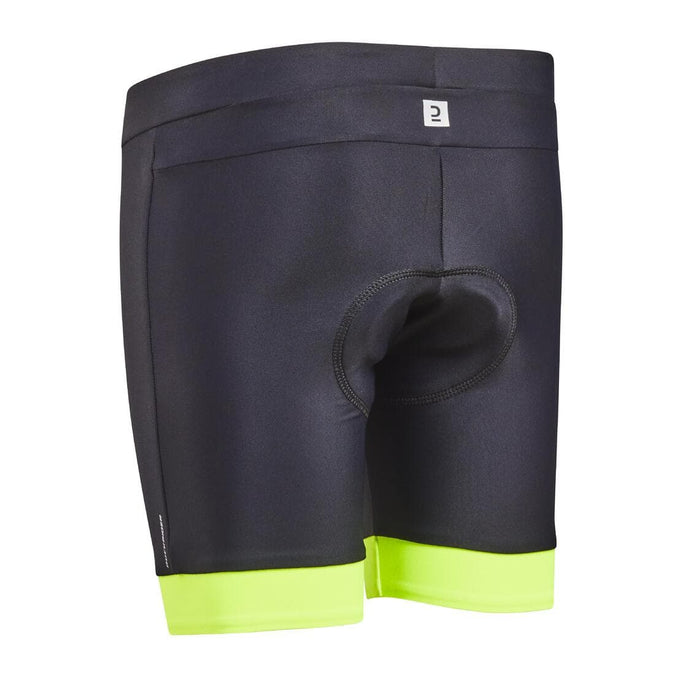 Cuissard sans bretelle v lo enfant 500 noir jaune fluo Decathlon