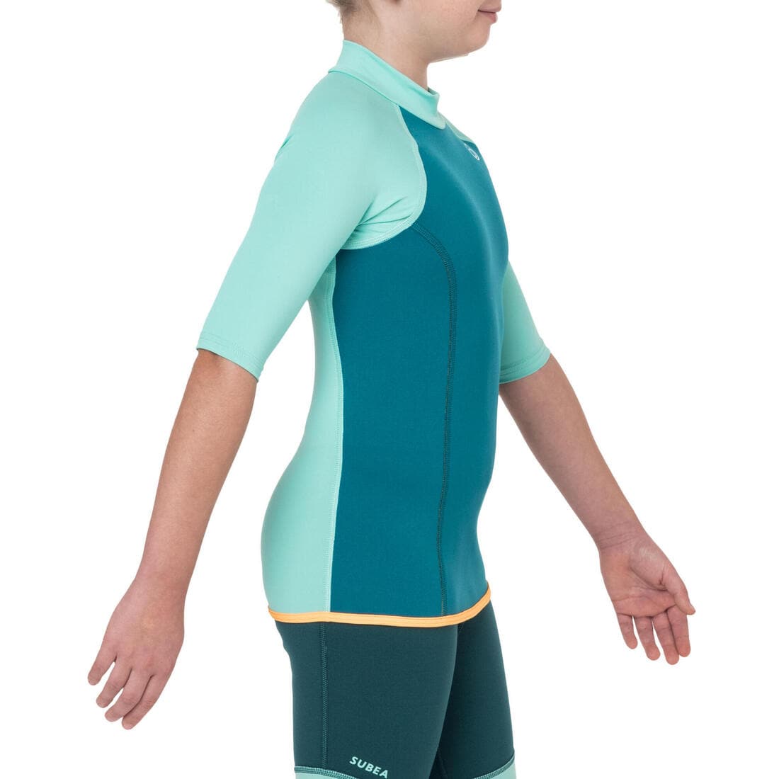 Top anti UV Manches courtes Enfant néoprène 1.5mm - Turquoise