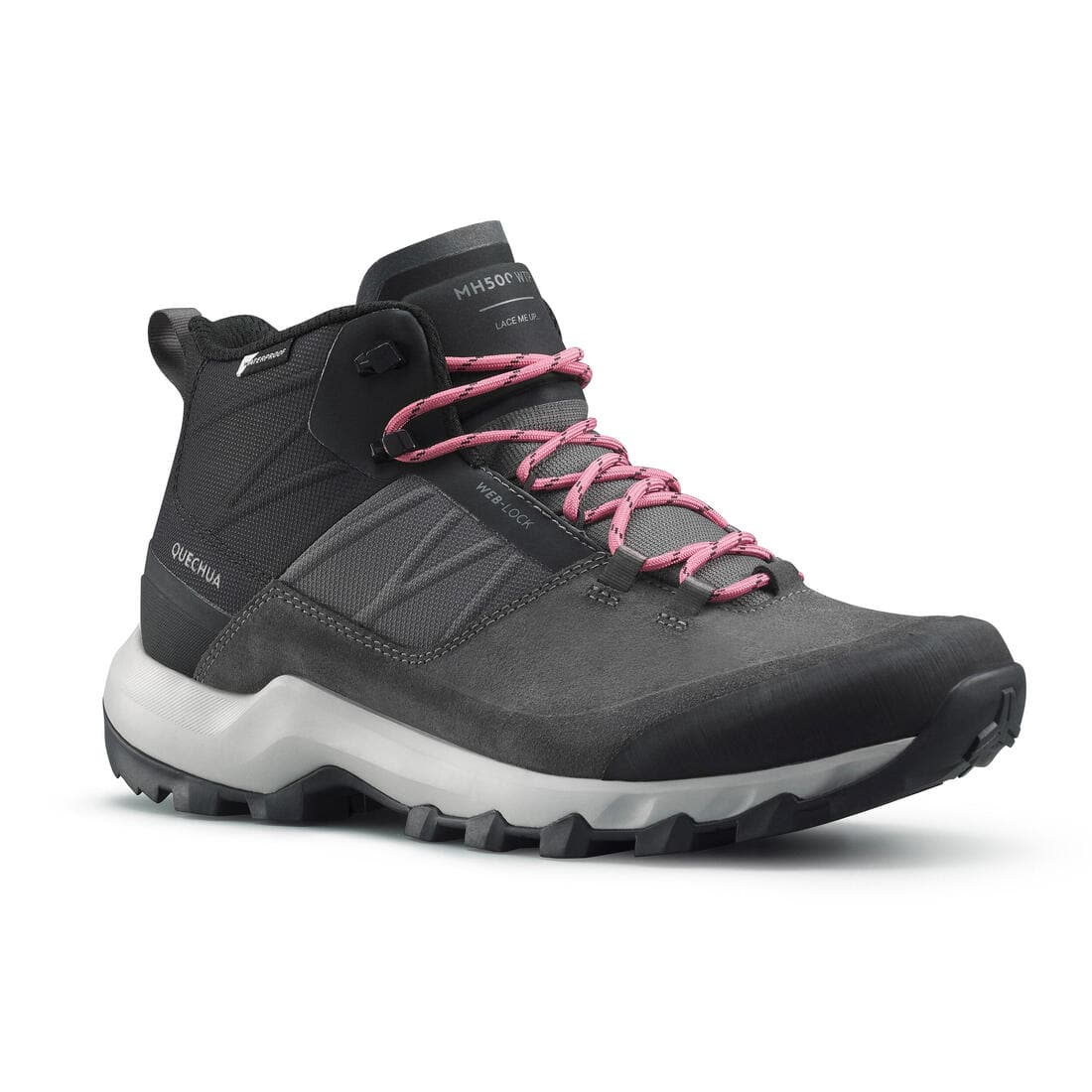 Chaussures imperméables de randonnée montagne - mh500 mid - femme