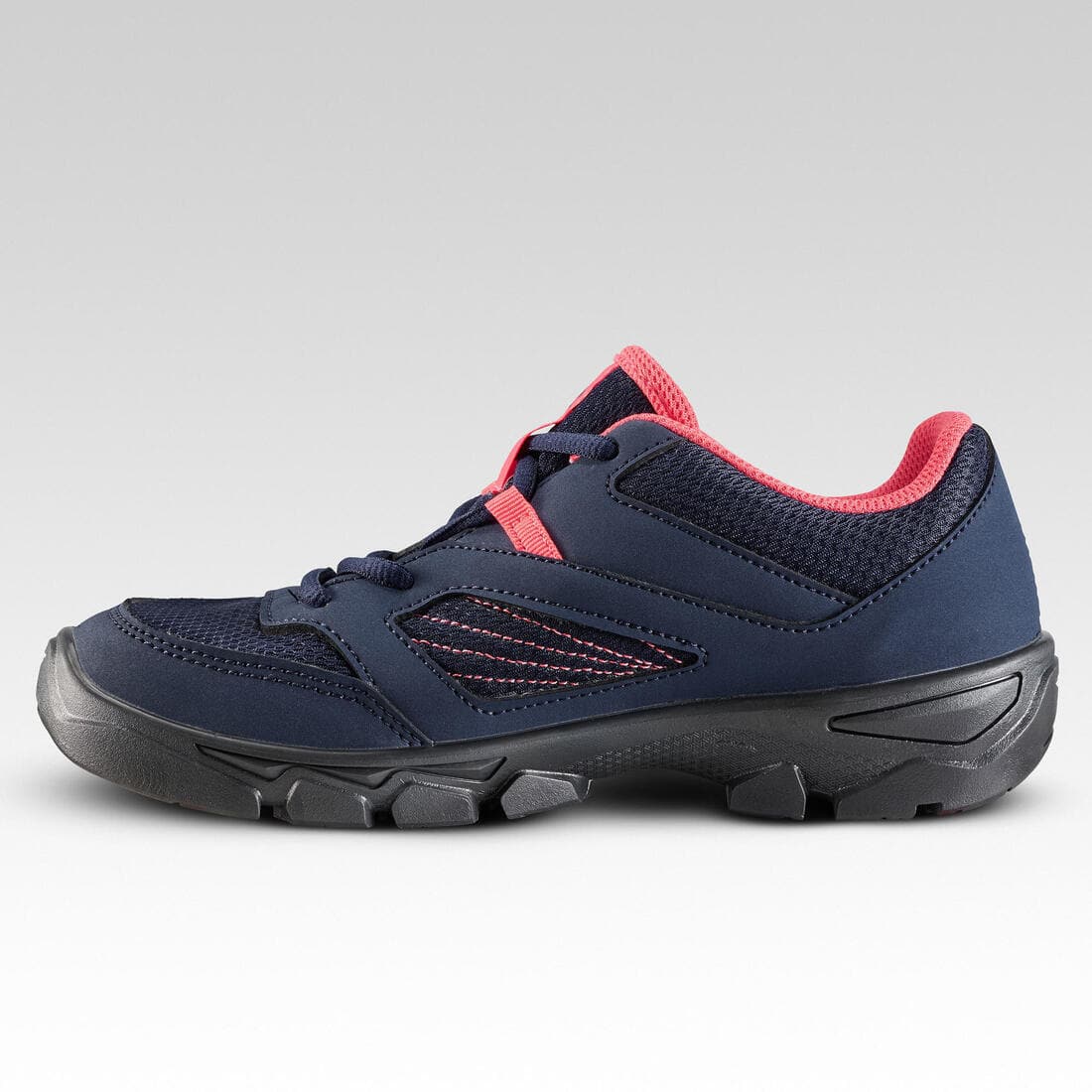 Chaussures de randonnée enfant avec lacets MH100 basse corail du 35 AU 38