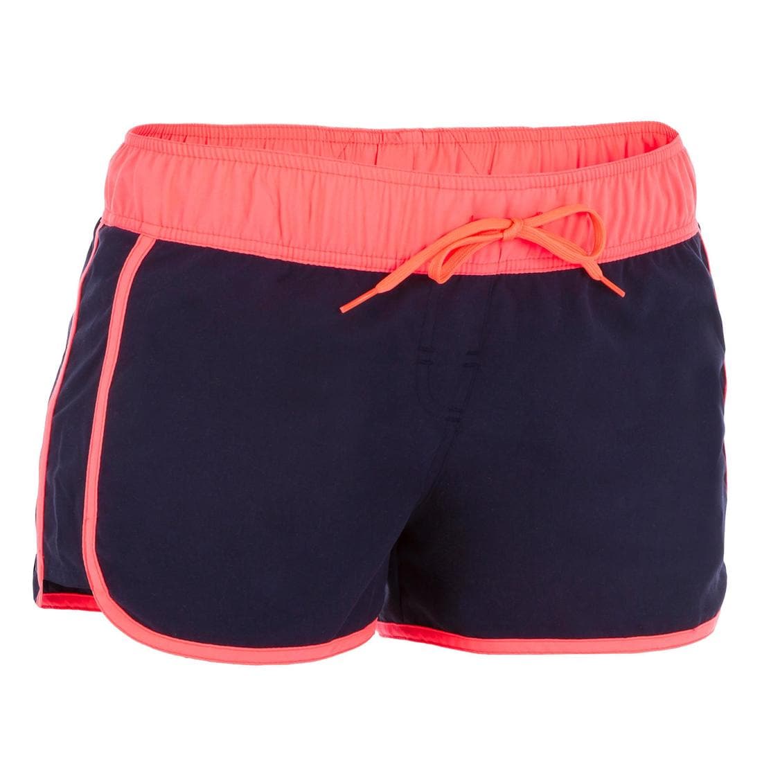 Boardshort surf femme TINI CORAIL avec ceinture élastiquée et cordon de serrage