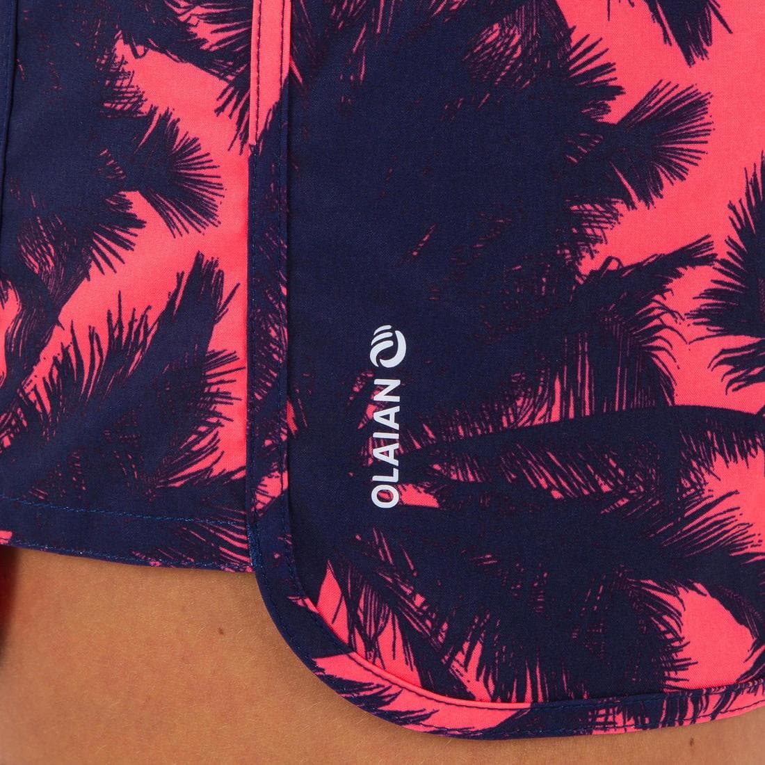 Boardshort surf femme TINI CORAIL avec ceinture élastiquée et cordon de serrage