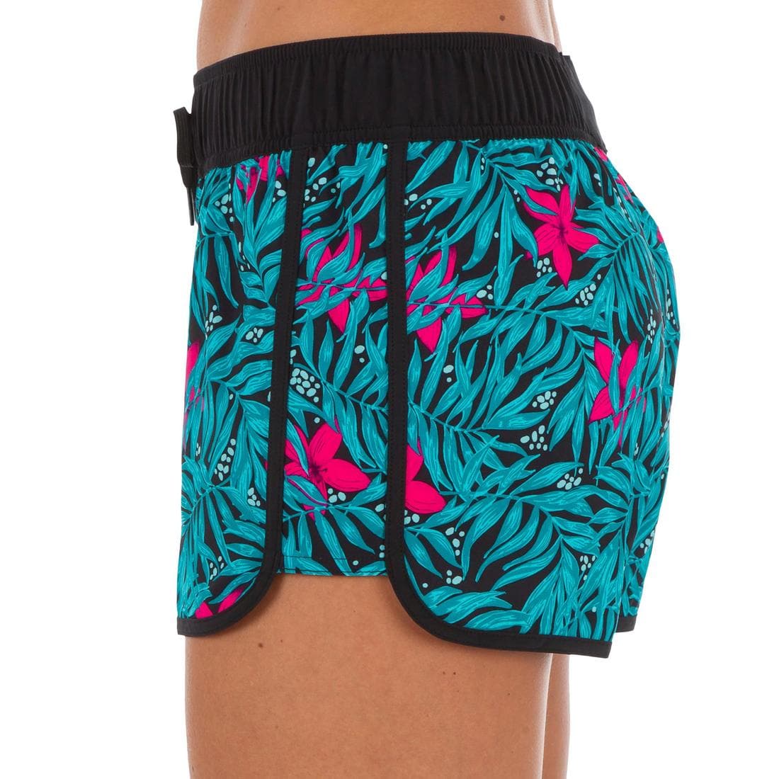 Boardshort surf femme TINI CORAIL avec ceinture élastiquée et cordon de serrage