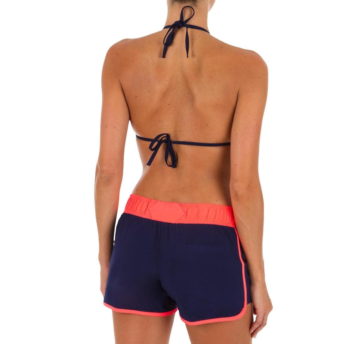 Boardshort surf femme TINI CORAIL avec ceinture élastiquée et cordon de serrage