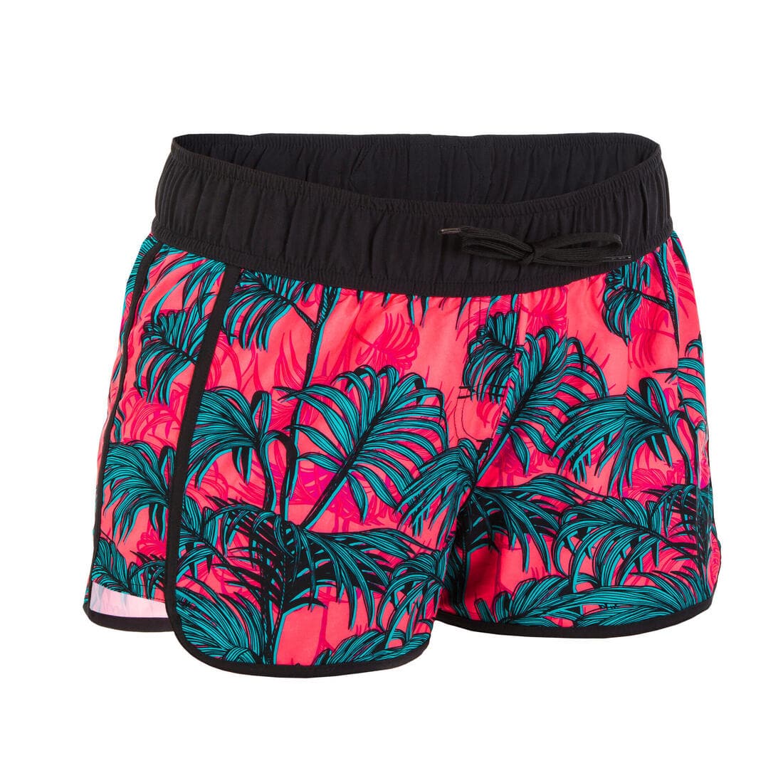 Boardshort surf femme TINI CORAIL avec ceinture élastiquée et cordon de serrage