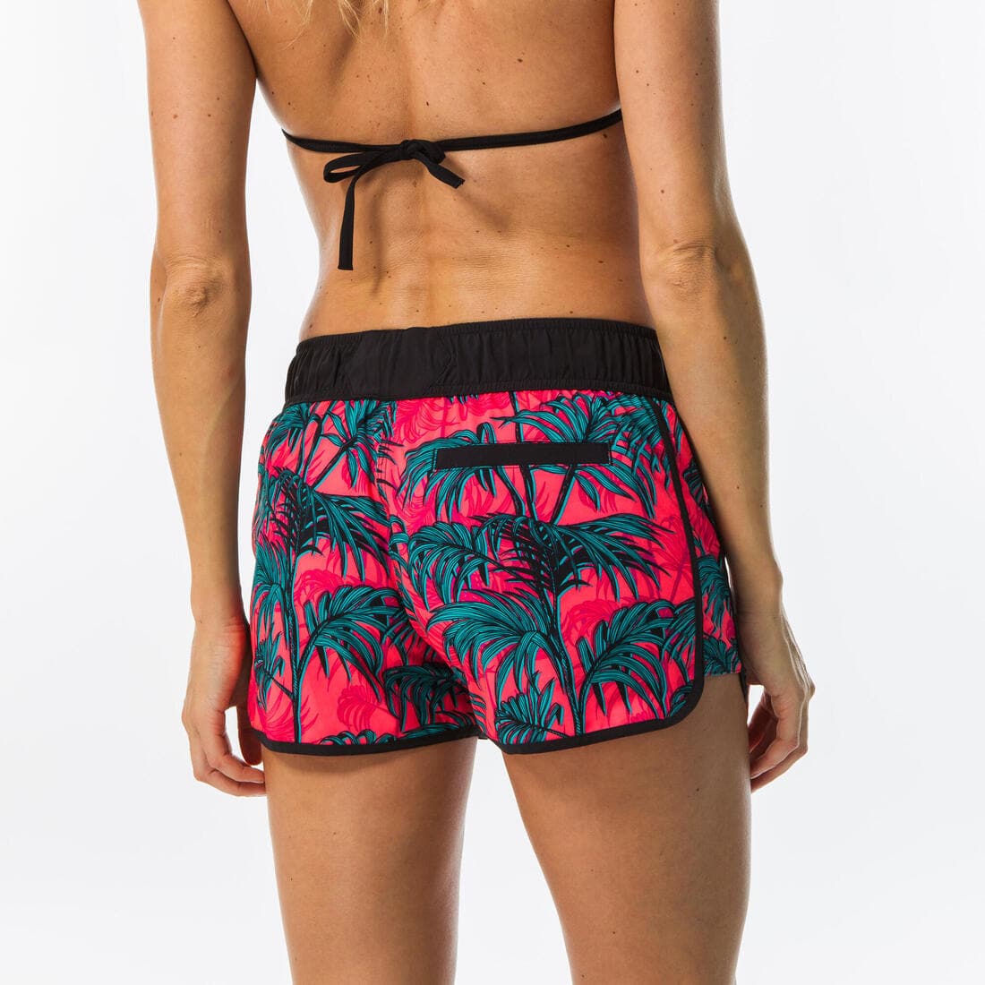 Boardshort surf femme TINI CORAIL avec ceinture élastiquée et cordon de serrage